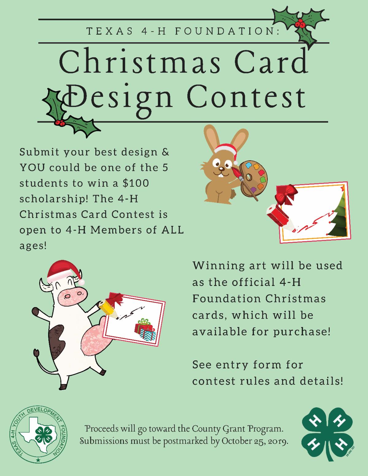 4H Christmas Card Design Contest Wilson